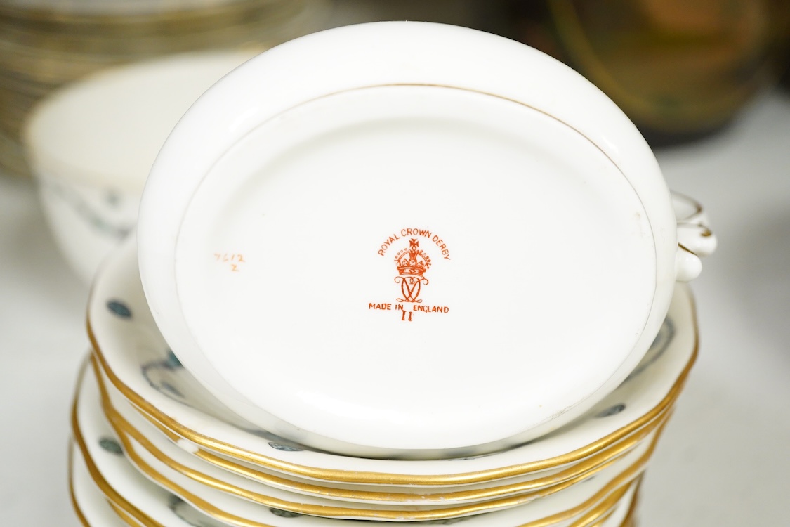 A Royal crown Derby six person tea set including two cake sandwich plates